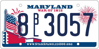 MD license plate 8BL3057