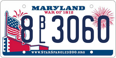 MD license plate 8BL3060