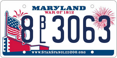 MD license plate 8BL3063