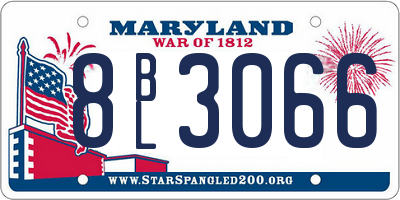 MD license plate 8BL3066