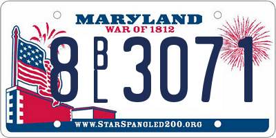 MD license plate 8BL3071