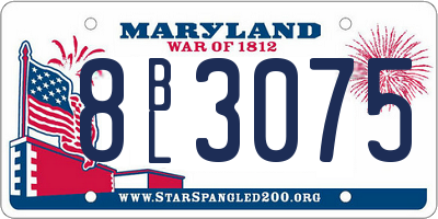 MD license plate 8BL3075