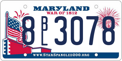 MD license plate 8BL3078