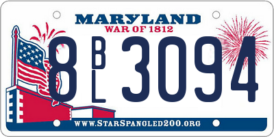 MD license plate 8BL3094