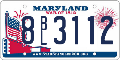 MD license plate 8BL3112
