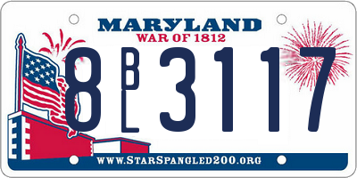 MD license plate 8BL3117