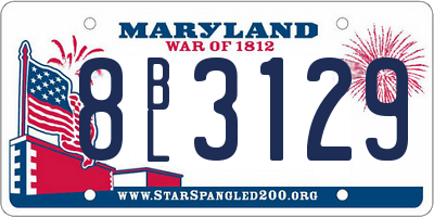 MD license plate 8BL3129