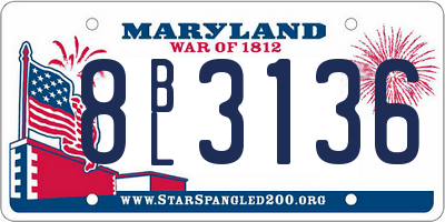 MD license plate 8BL3136