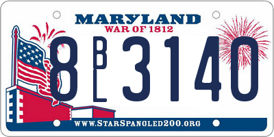MD license plate 8BL3140