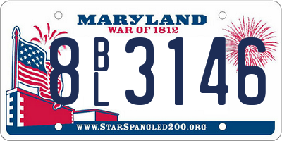 MD license plate 8BL3146