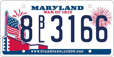 MD license plate 8BL3166