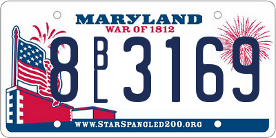 MD license plate 8BL3169