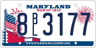MD license plate 8BL3177