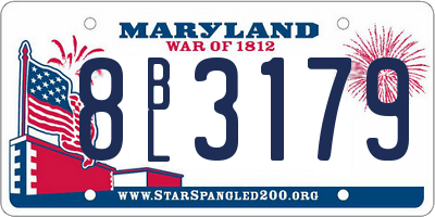 MD license plate 8BL3179