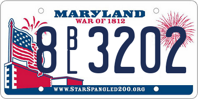 MD license plate 8BL3202