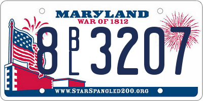 MD license plate 8BL3207