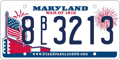 MD license plate 8BL3213