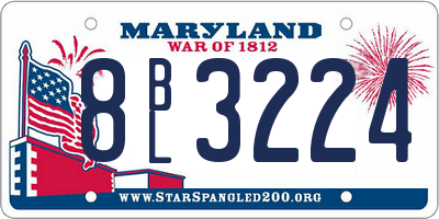MD license plate 8BL3224