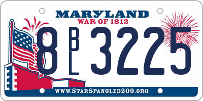 MD license plate 8BL3225