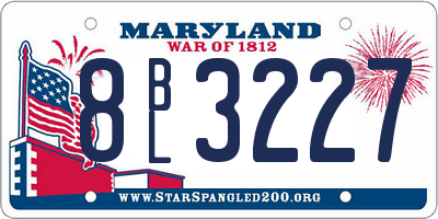 MD license plate 8BL3227