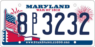 MD license plate 8BL3232