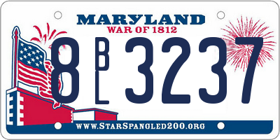 MD license plate 8BL3237