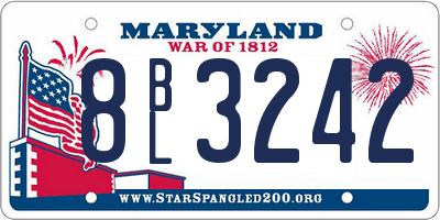 MD license plate 8BL3242