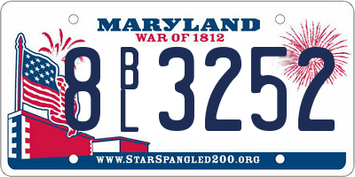 MD license plate 8BL3252