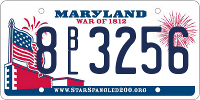 MD license plate 8BL3256