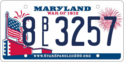 MD license plate 8BL3257