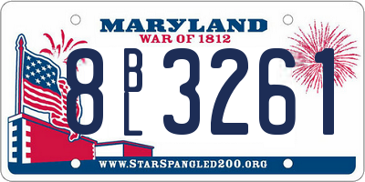 MD license plate 8BL3261