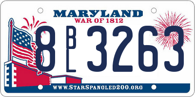 MD license plate 8BL3263