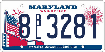 MD license plate 8BL3281