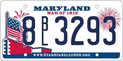 MD license plate 8BL3293