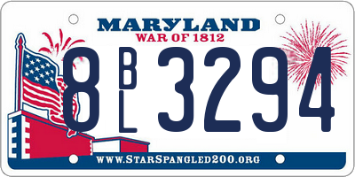 MD license plate 8BL3294