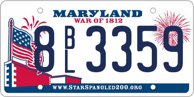 MD license plate 8BL3359