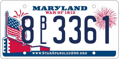 MD license plate 8BL3361
