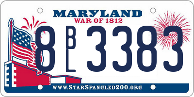 MD license plate 8BL3383