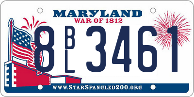 MD license plate 8BL3461