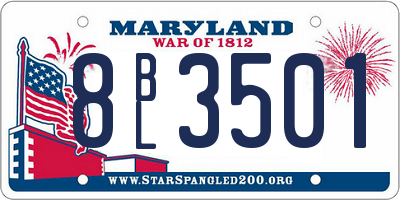 MD license plate 8BL3501