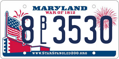 MD license plate 8BL3530