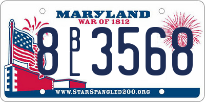 MD license plate 8BL3568