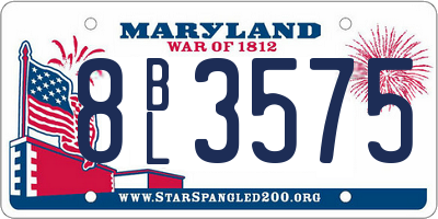 MD license plate 8BL3575
