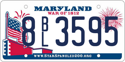 MD license plate 8BL3595