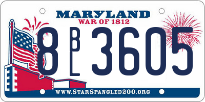 MD license plate 8BL3605