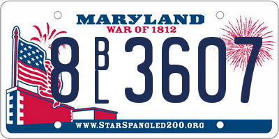 MD license plate 8BL3607