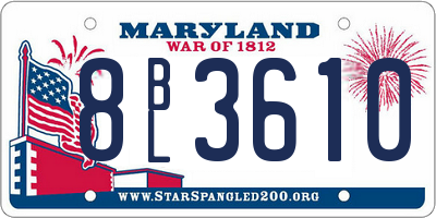 MD license plate 8BL3610
