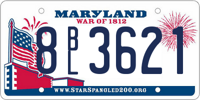 MD license plate 8BL3621