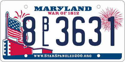 MD license plate 8BL3631