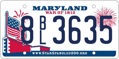 MD license plate 8BL3635